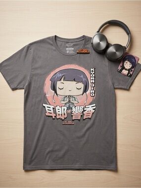 Funko Pop! Tees My Hero Academia Kyoka Jiro Graphic T-Shirt Grey L 